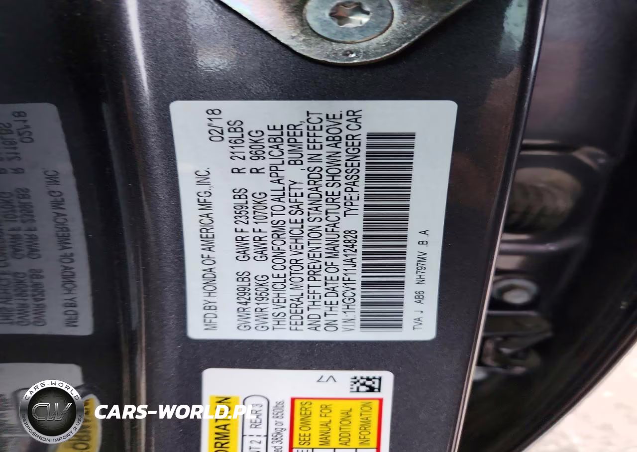 2018 Honda Accord Lx VIN:1HGCV1F11JA124828 - 12