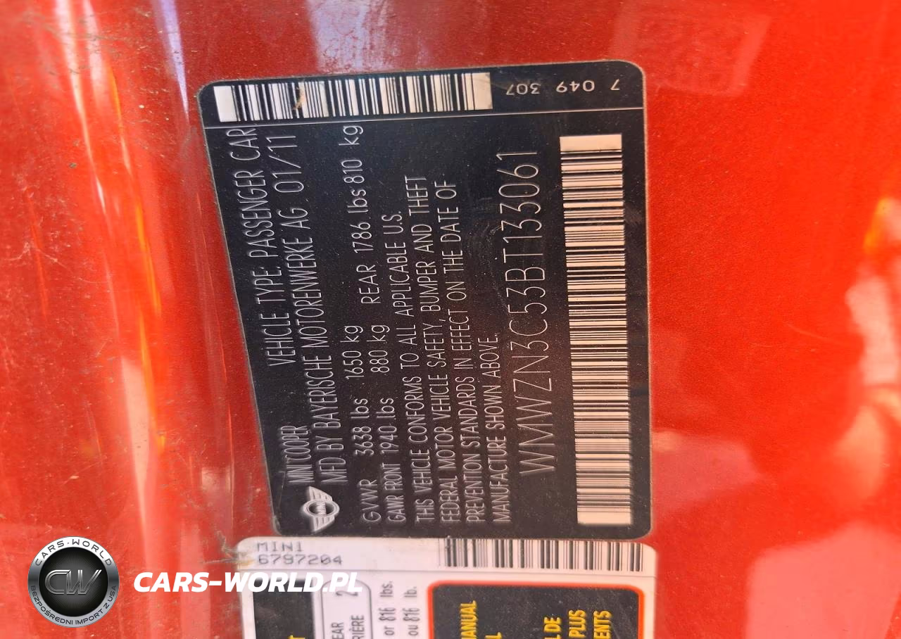 2011 Mini Cooper VIN:WMWZN3C53BT133061 - 12