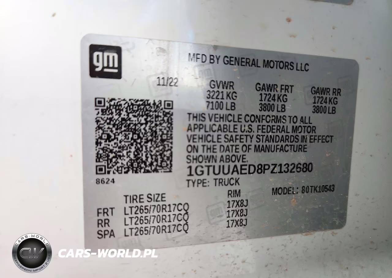 2023 GMC Sierra K1500 VIN:1GTUUAED8PZ132680 - 12