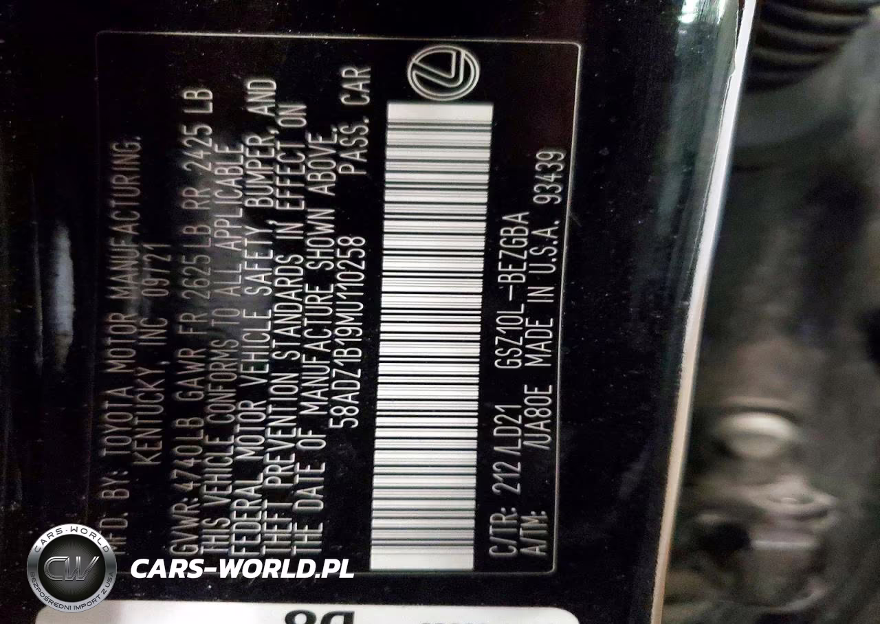 2021 Lexus Es 350 Base VIN:58ADZ1B19MU110258 - 12