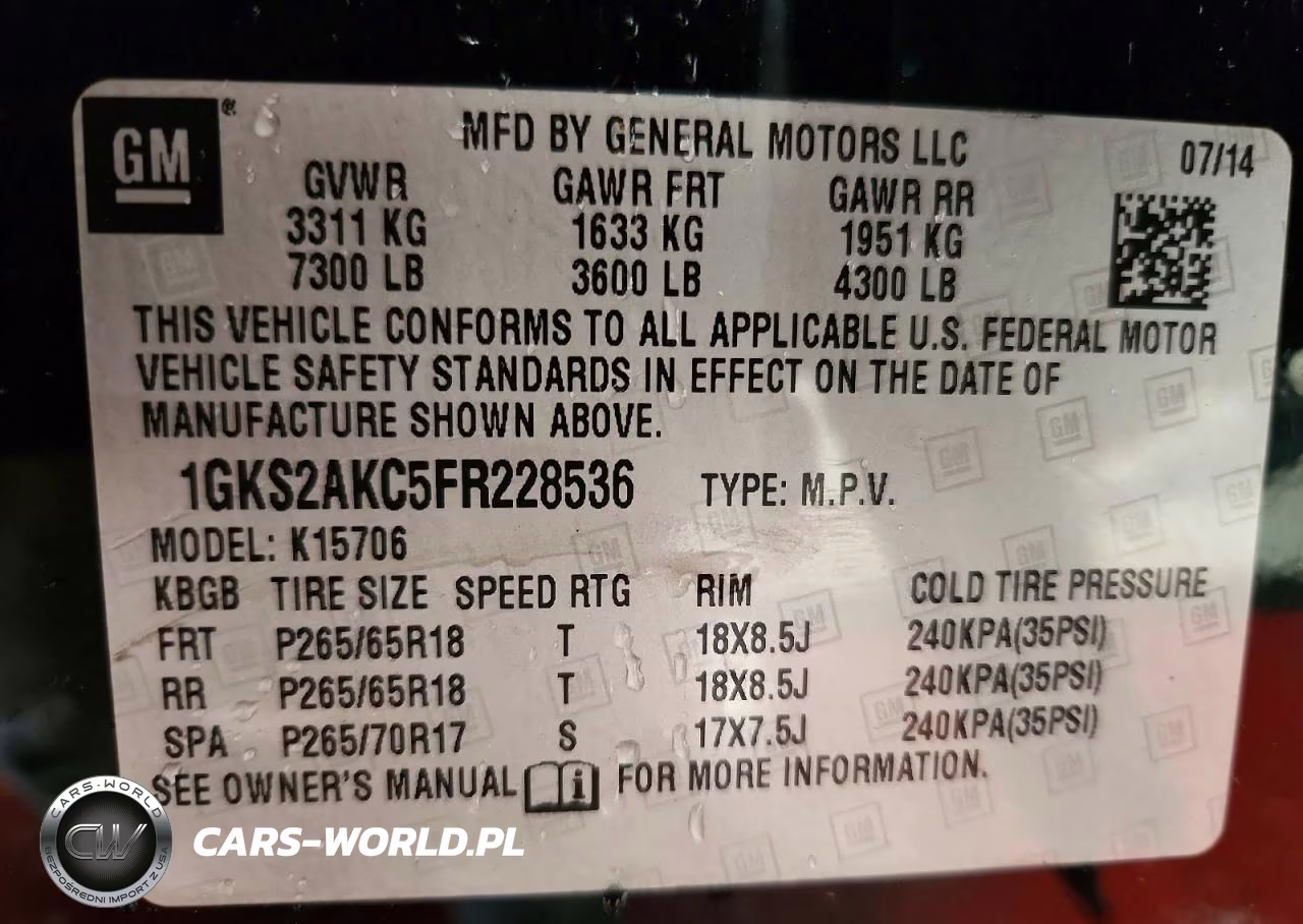 2015 GMC Yukon Sle VIN:1GKS2AKC5FR228536 - 13
