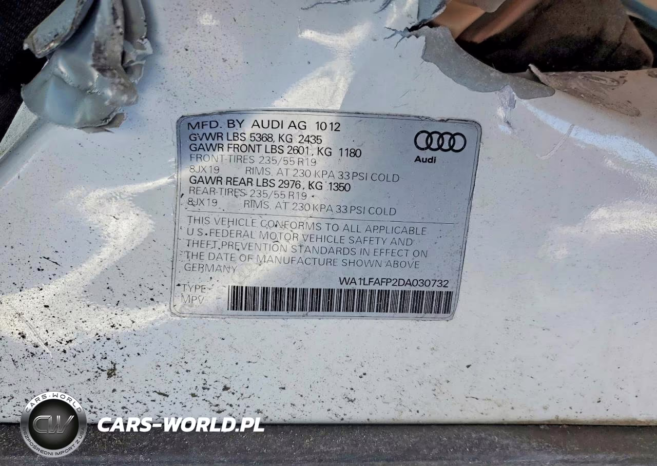 2013 Audi Q5 Premium Plus VIN:WA1LFAFP2DA030732 - 12