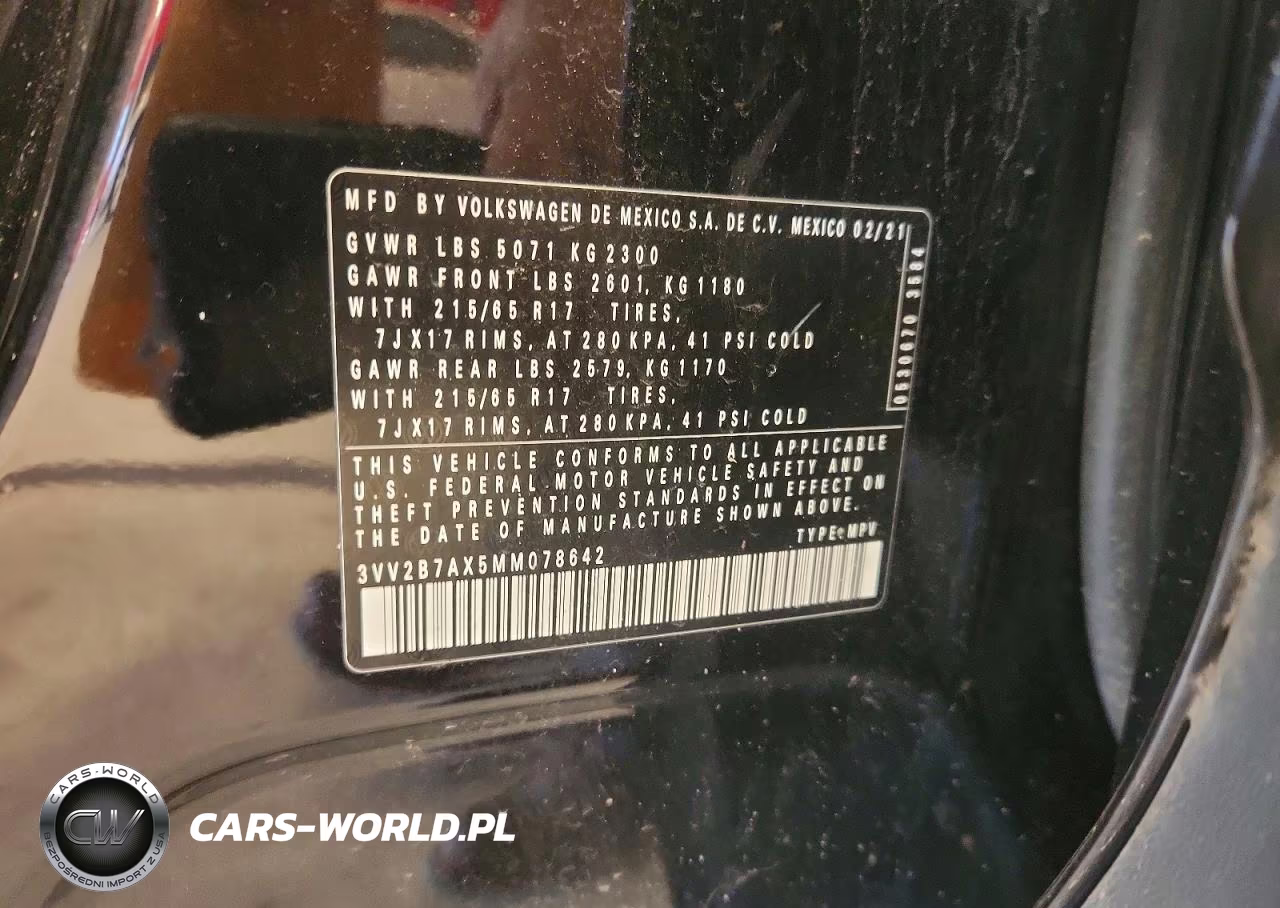 2021 Volkswagen Tiguan Se VIN:3VV2B7AX5MM078642 - 13