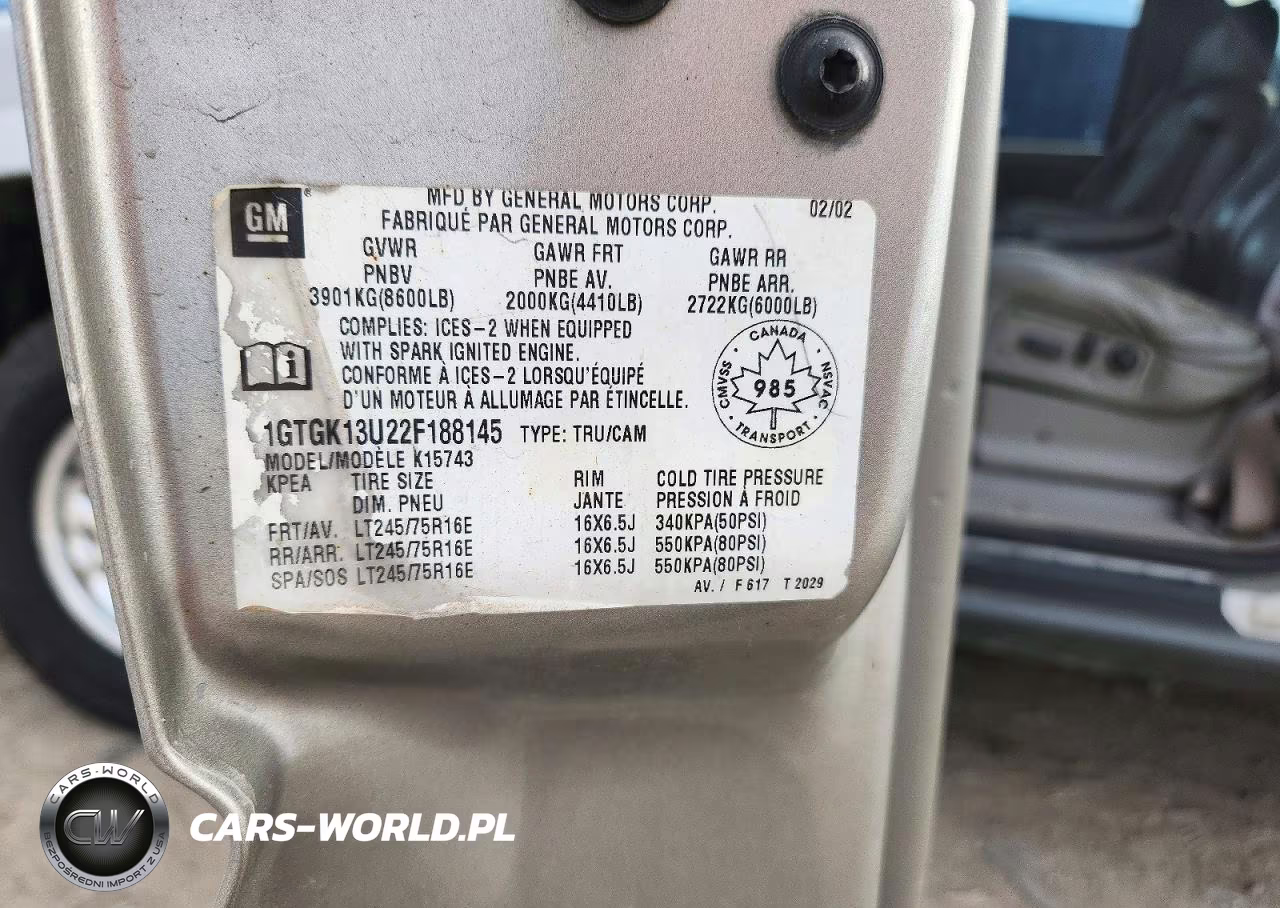 2002 GMC Sierra VIN:1GTGK13U22F188145 - 12