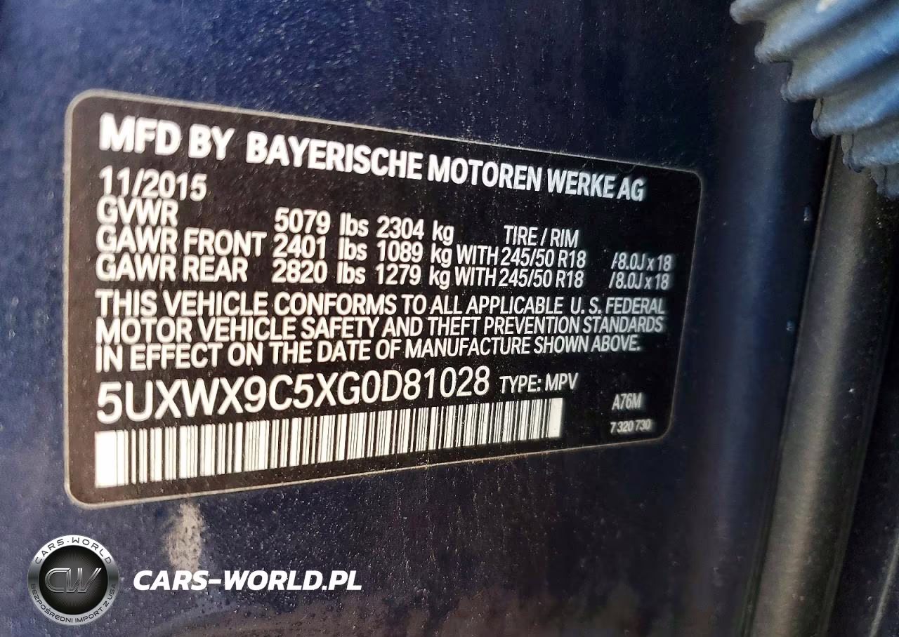 2016 BMW X3 xDrive28I VIN:5UXWX9C5XG0D81028 - 14