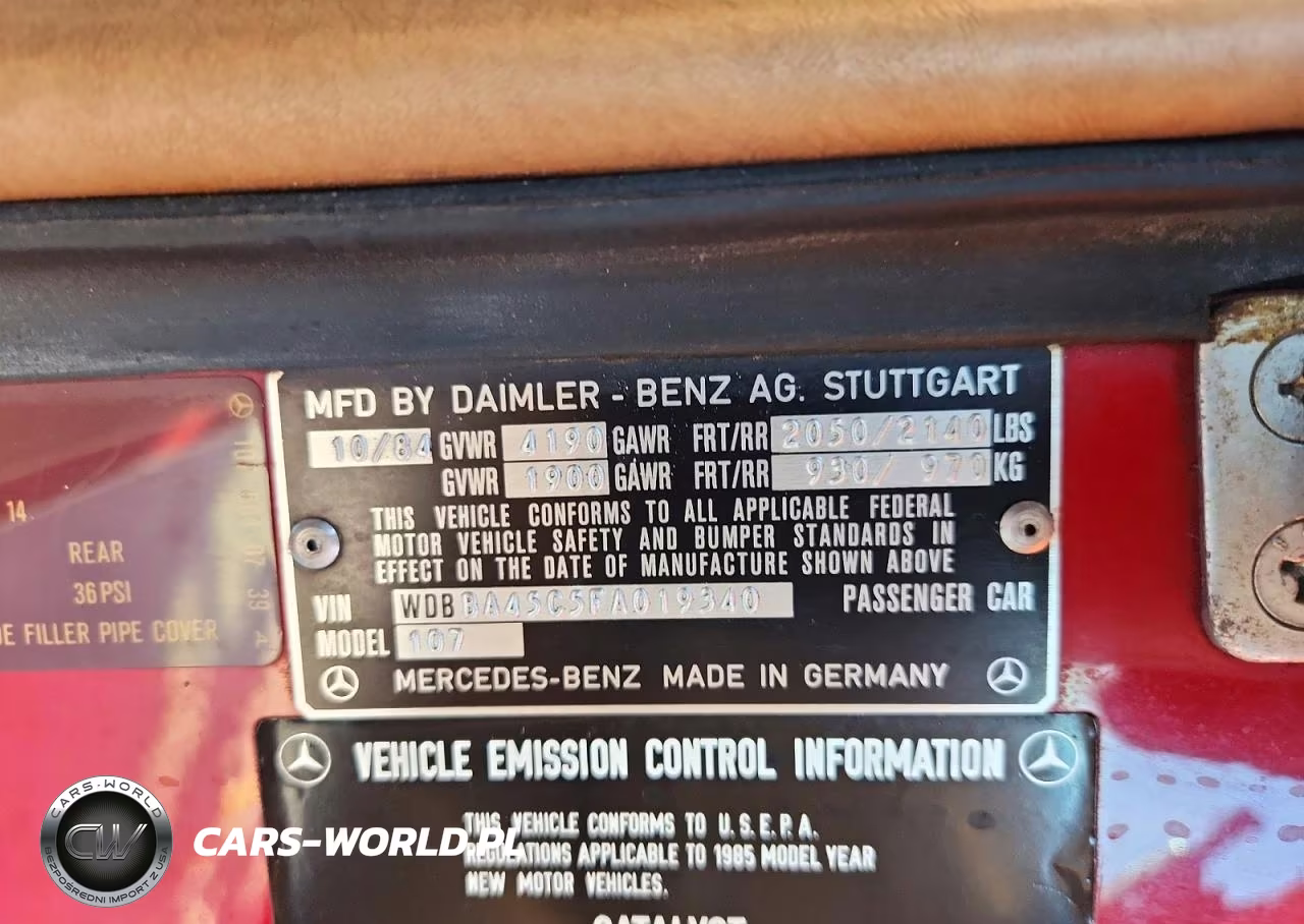 1985 Mercedes-Benz 380 Sl VIN:WDBBA45C5FA019340 - 12