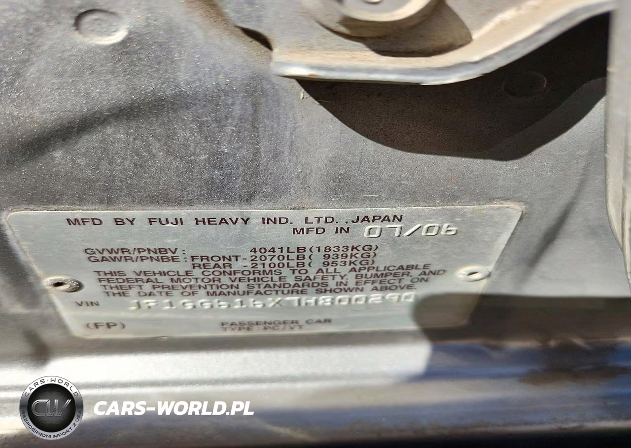 2007 Subaru Impreza 2.5I VIN:JF1GG616X7H800290 - 12