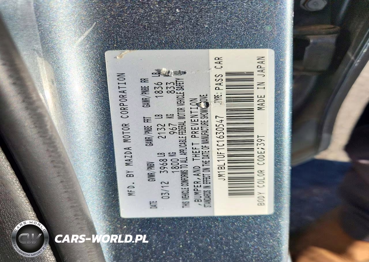 2012 Mazda Mazda3 I Touring 4D VIN:JM1BL1UF1C1630547 - 12