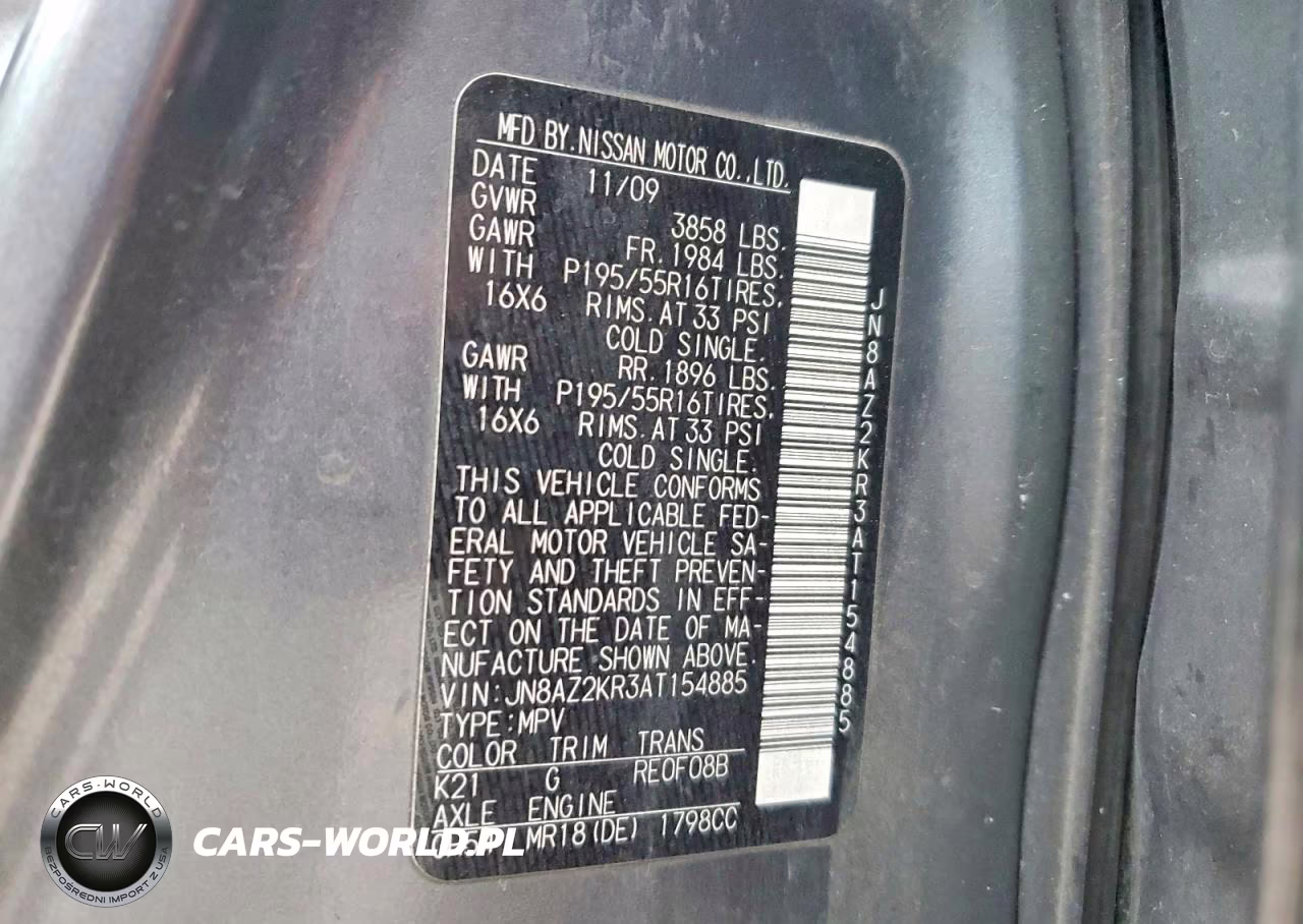2010 Nissan Cube VIN:JN8AZ2KR3AT154885 - 14