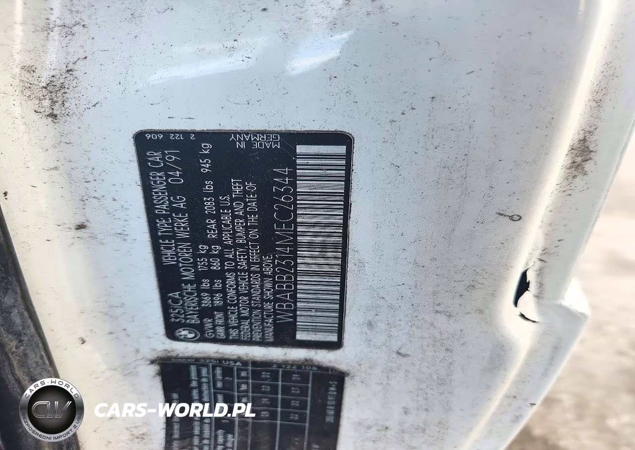 1991 BMW 325 Ic Automatic VIN:WBABB2314MEC26344 - 13