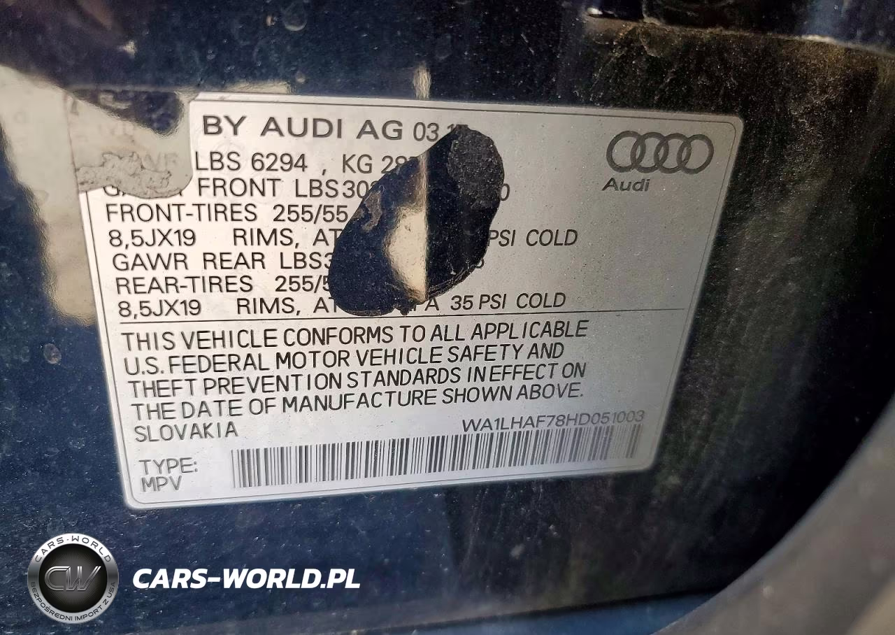 2017 Audi Q7 Premium Plus VIN:WA1LHAF78HD051003 - 13