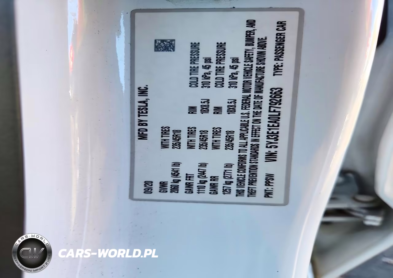 2020 Tesla Model 3 VIN:5YJ3E1EA0LF792663 - 12