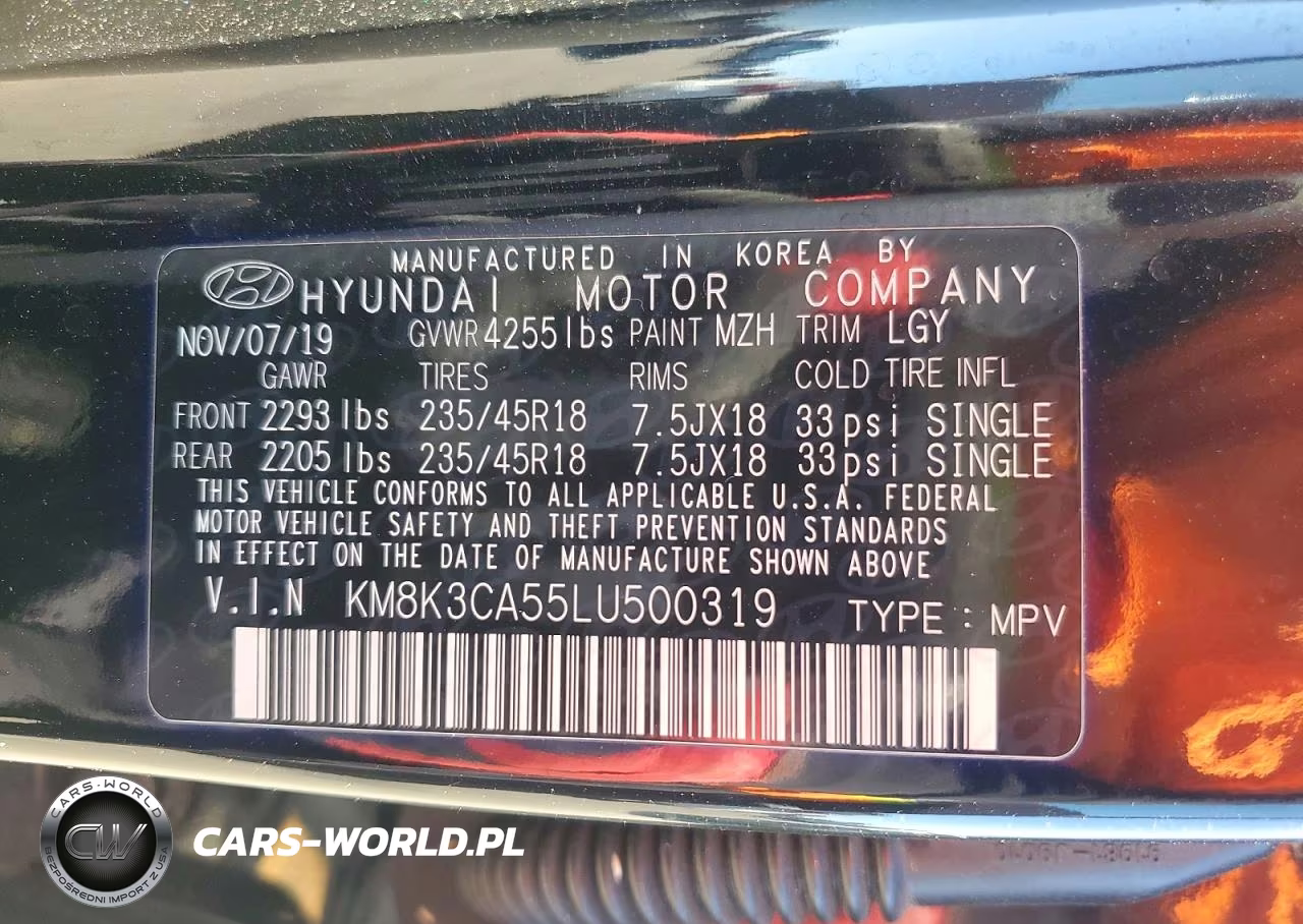 2020 Hyundai Kona Limited VIN:KM8K3CA55LU500319 - 14