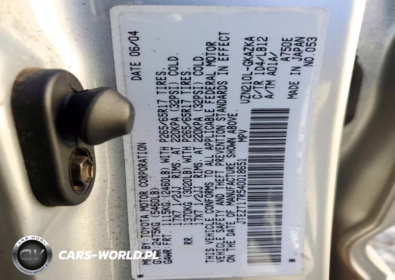 2004 Toyota 4Runner Limited VIN:JTEZT17R540018651 - 13