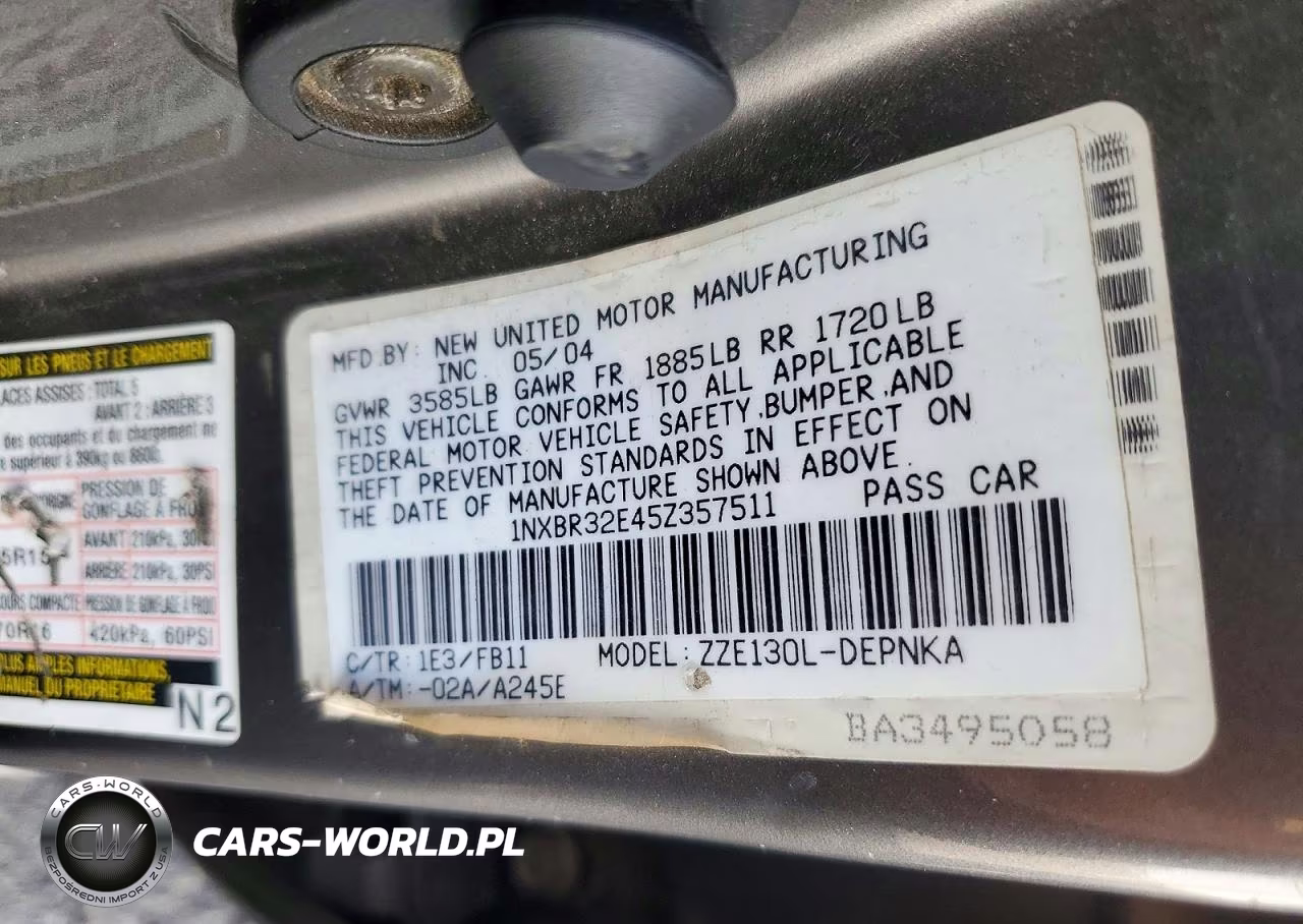 2005 Toyota Corolla Le VIN:1NXBR32E45Z357511 - 12