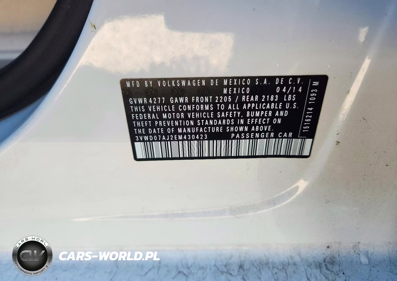 2014 Volkswagen Jetta Se VIN:3VWD07AJ2EM430423 - 12