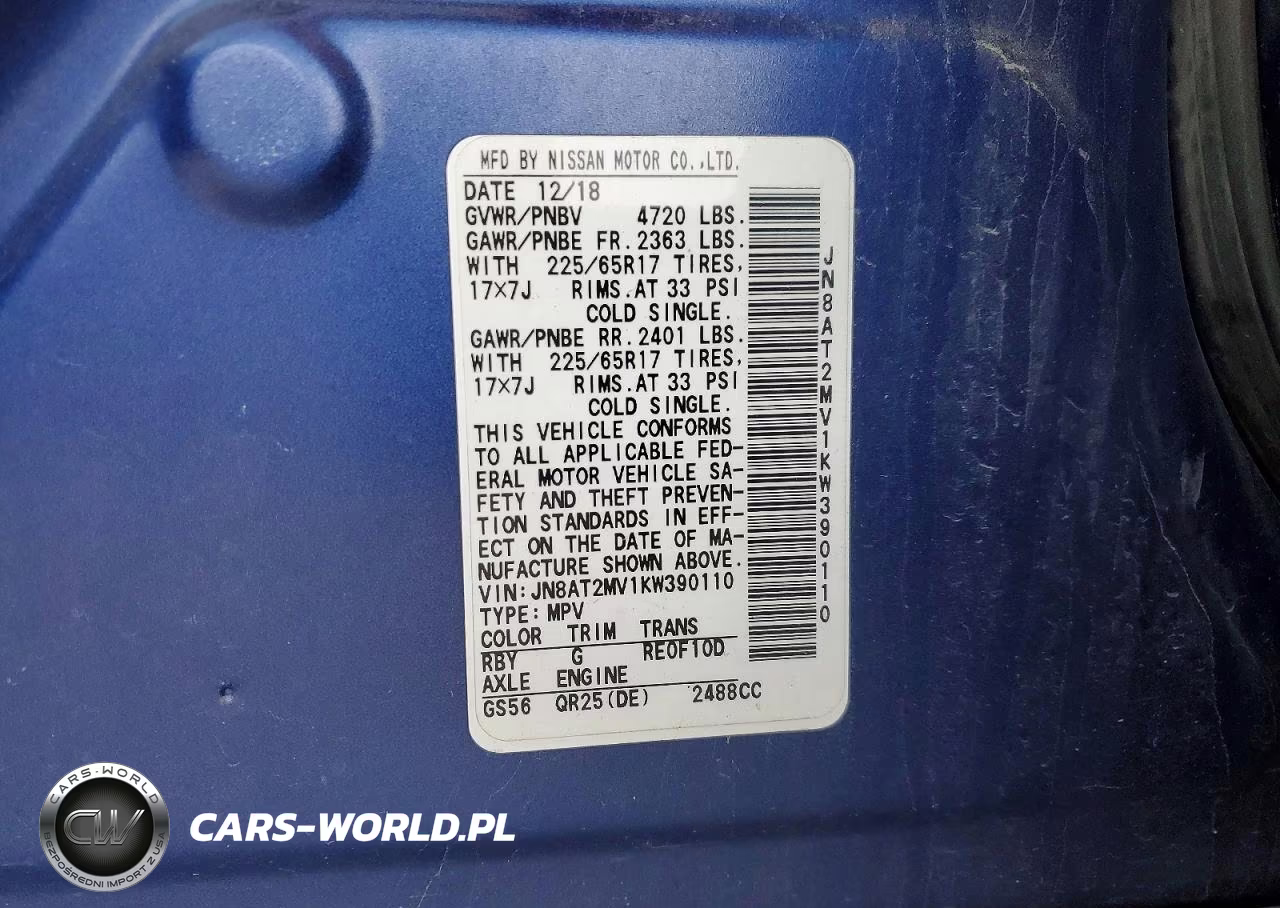 2019 Niss Rogue S VIN:JN8AT2MV1KW390110 - 14