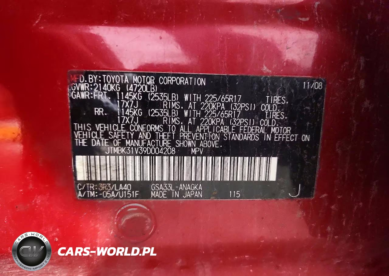 2009 Toyota Rav4 Limited VIN:JTMBK31V39D004208 - 13