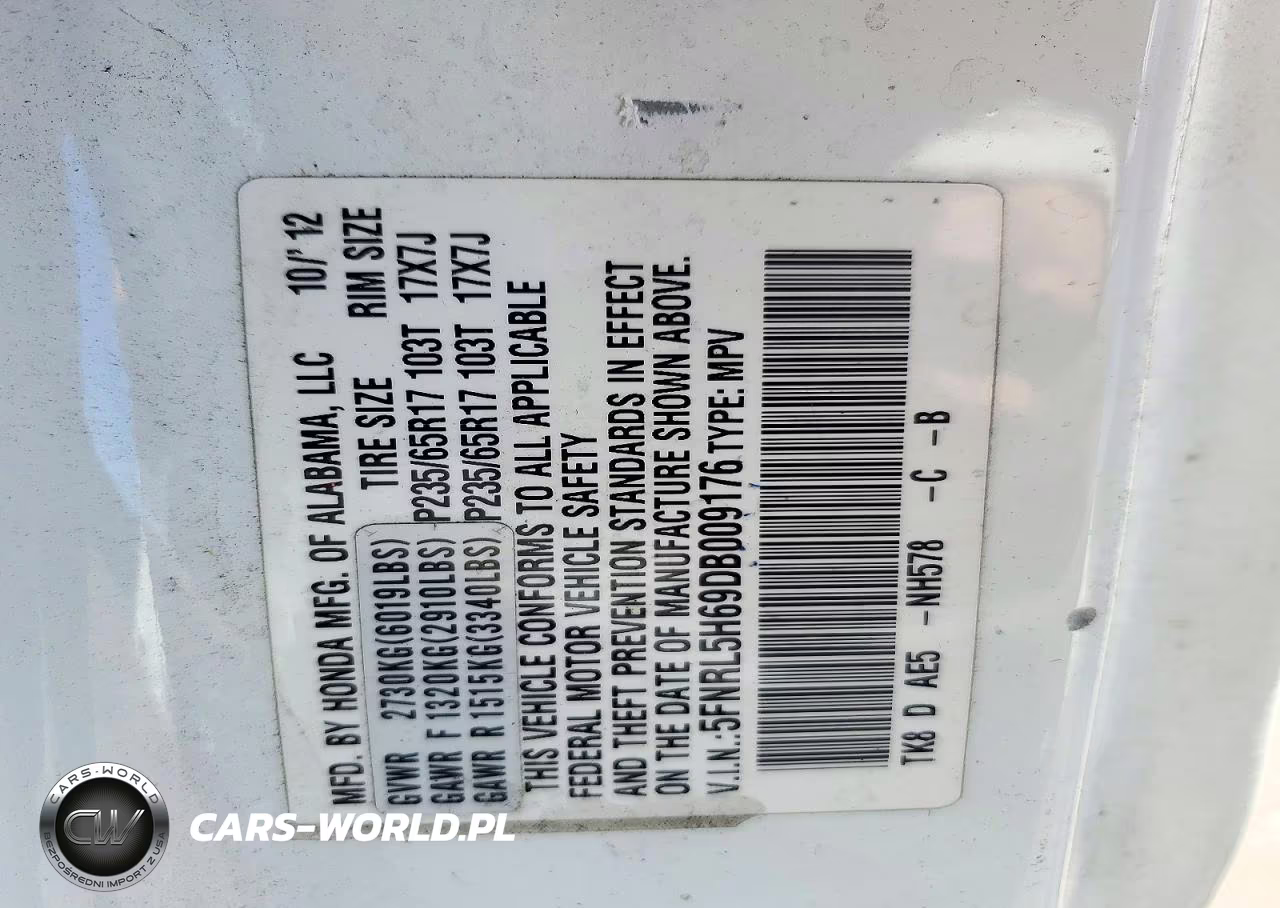 2013 Honda Odyssey Exl VIN:5FNRL5H69DB009176 - 13