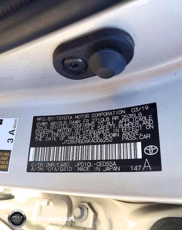 2019 Toyota Mirai VIN:JTDBVRBD6LA006252 - 12