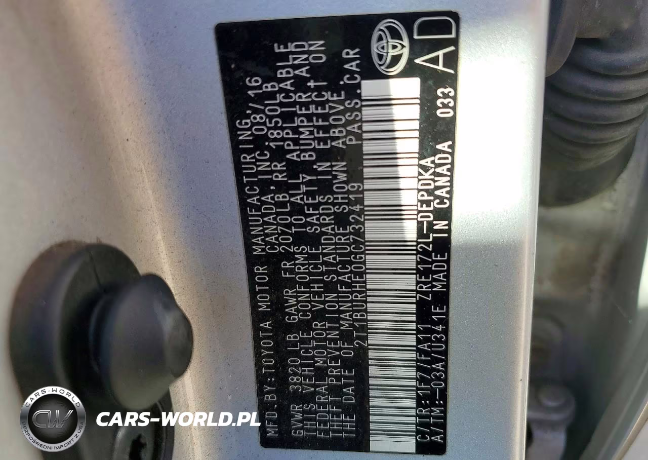 2016 Toyota Corolla L VIN:2T1BURHE0GC732419 - 12
