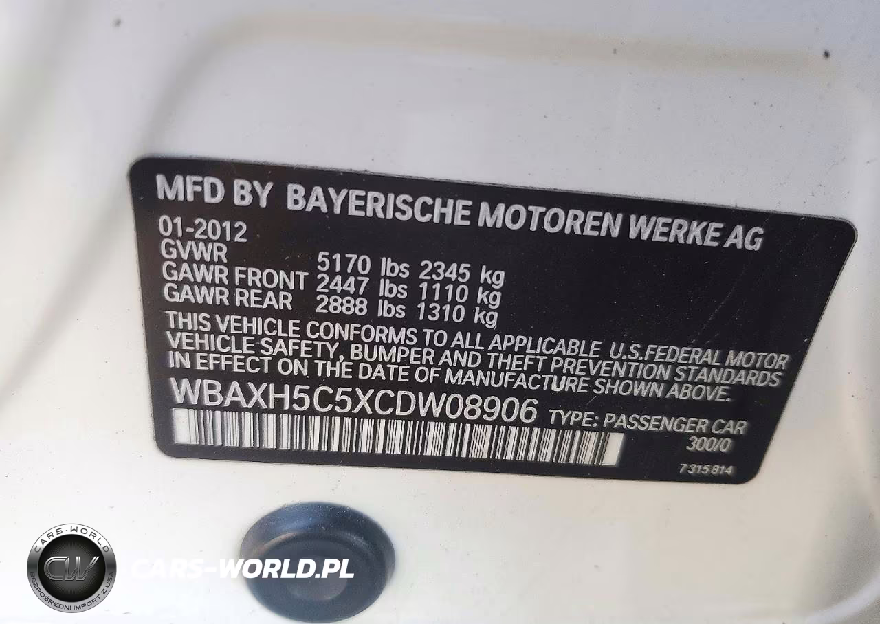 2012 BMW 528 Xi VIN:WBAXH5C5XCDW08906 - 12