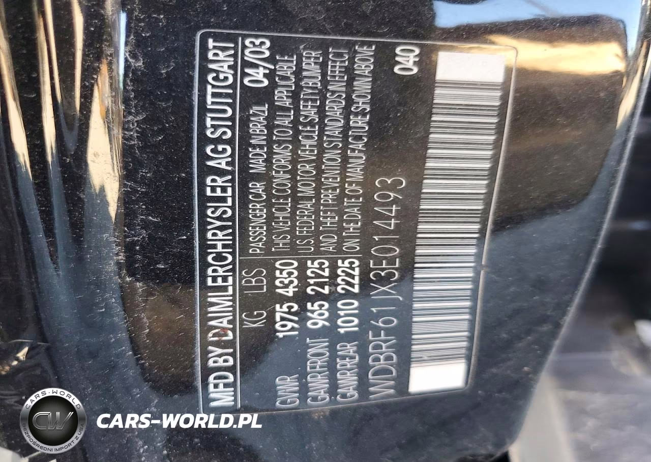 2003 Mercedes-Benz C 240 VIN:WDBRF61JX3E014493 - 12
