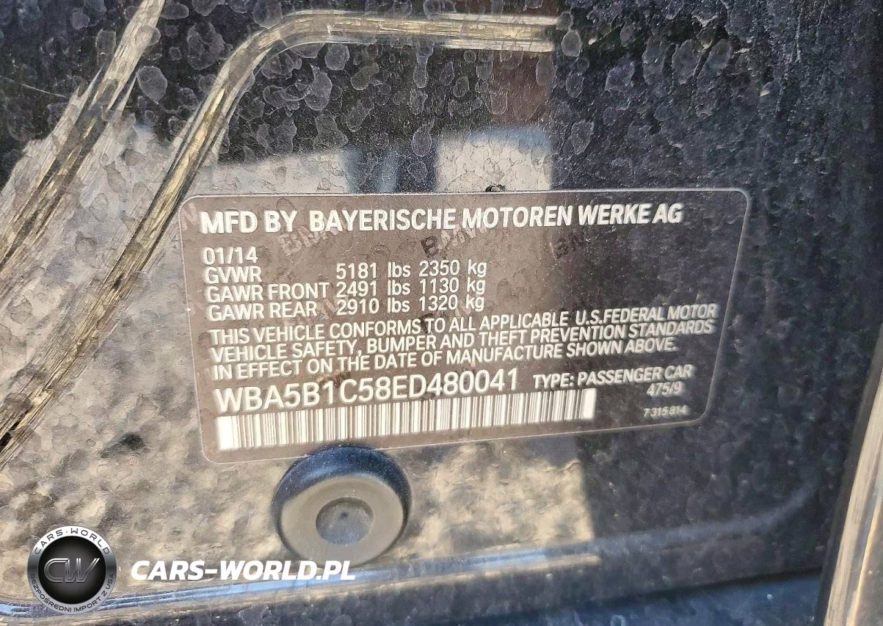2014 BMW 535 I VIN:WBA5B1C58ED480041 - 12