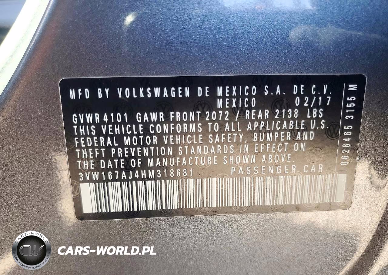 2017 Volkswagen Jetta S VIN:3VW167AJ4HM318681 - 13