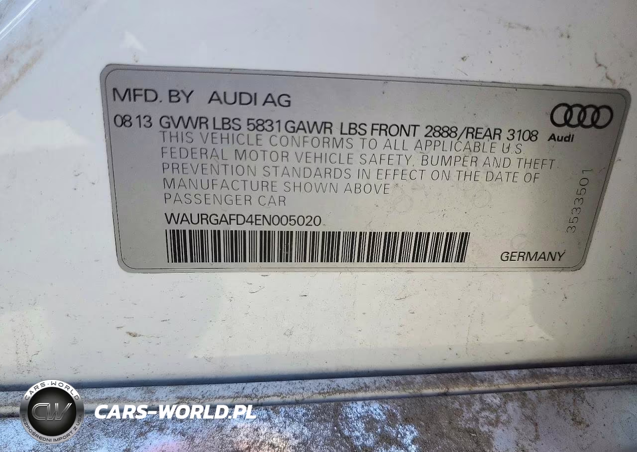 2014 Audi A8 L Quattro VIN:WAURGAFD4EN005020 - 13