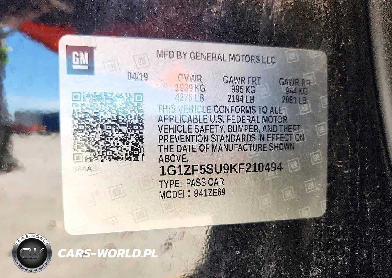 2019 Chevrolet Malibu Hybrid VIN:1G1ZF5SU9KF210494 - 12