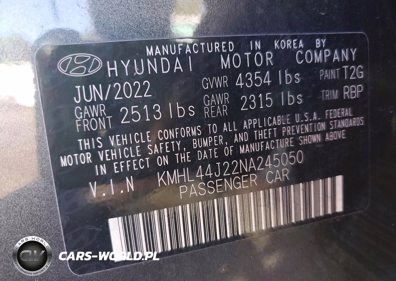 2022 Hyundai Sonata Sel Plus VIN:KMHL44J22NA245050 - 12