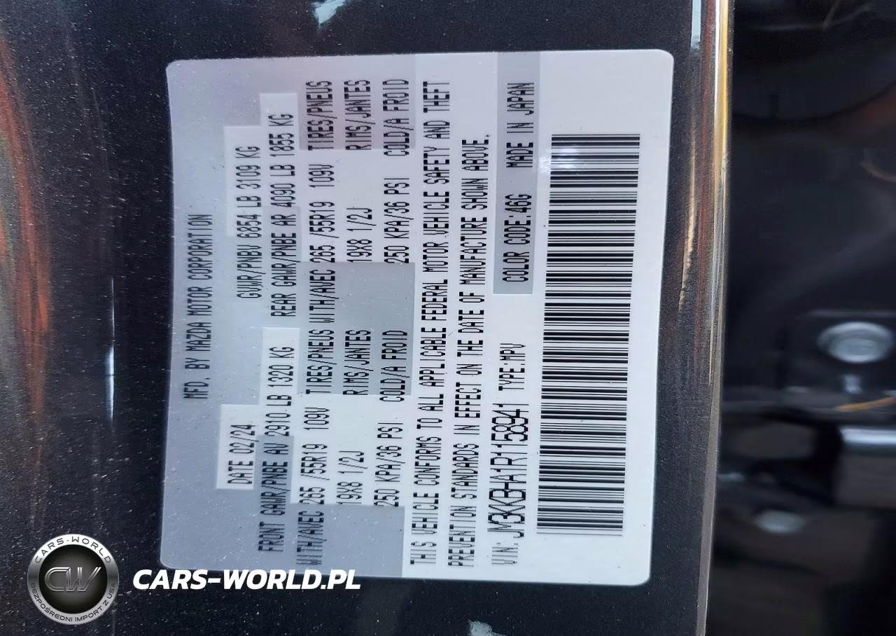 2024 Mazda Cx-90 Preferred VIN:JM3KKBHA1R1158941 - 14