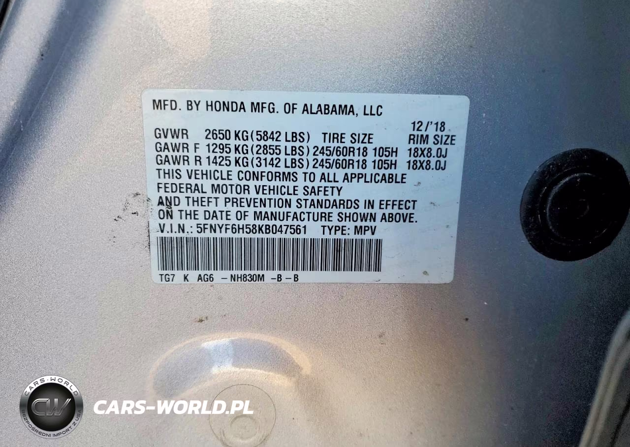2019 Honda Pilot Exl VIN:5FNYF6H58KB047561 - 14