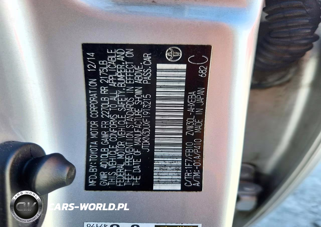 2015 Toyota Prius Two VIN:JTDKN3DUXF1913215 - 13