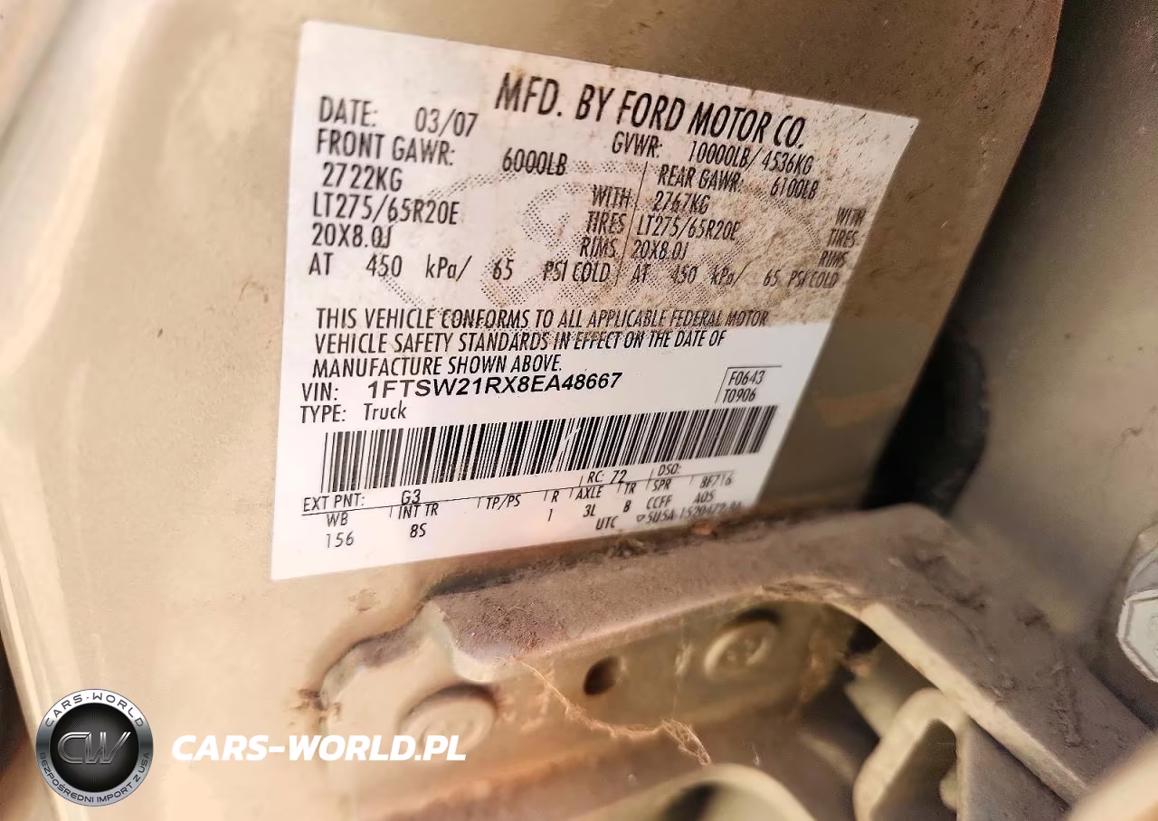 2008 Ford F250 Super Duty VIN:1FTSW21RX8EA48667 - 12