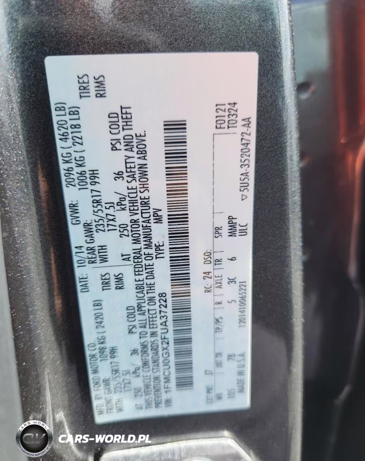 2015 Ford Escape Se VIN:1FMCU0GX2FUA37228 - 13