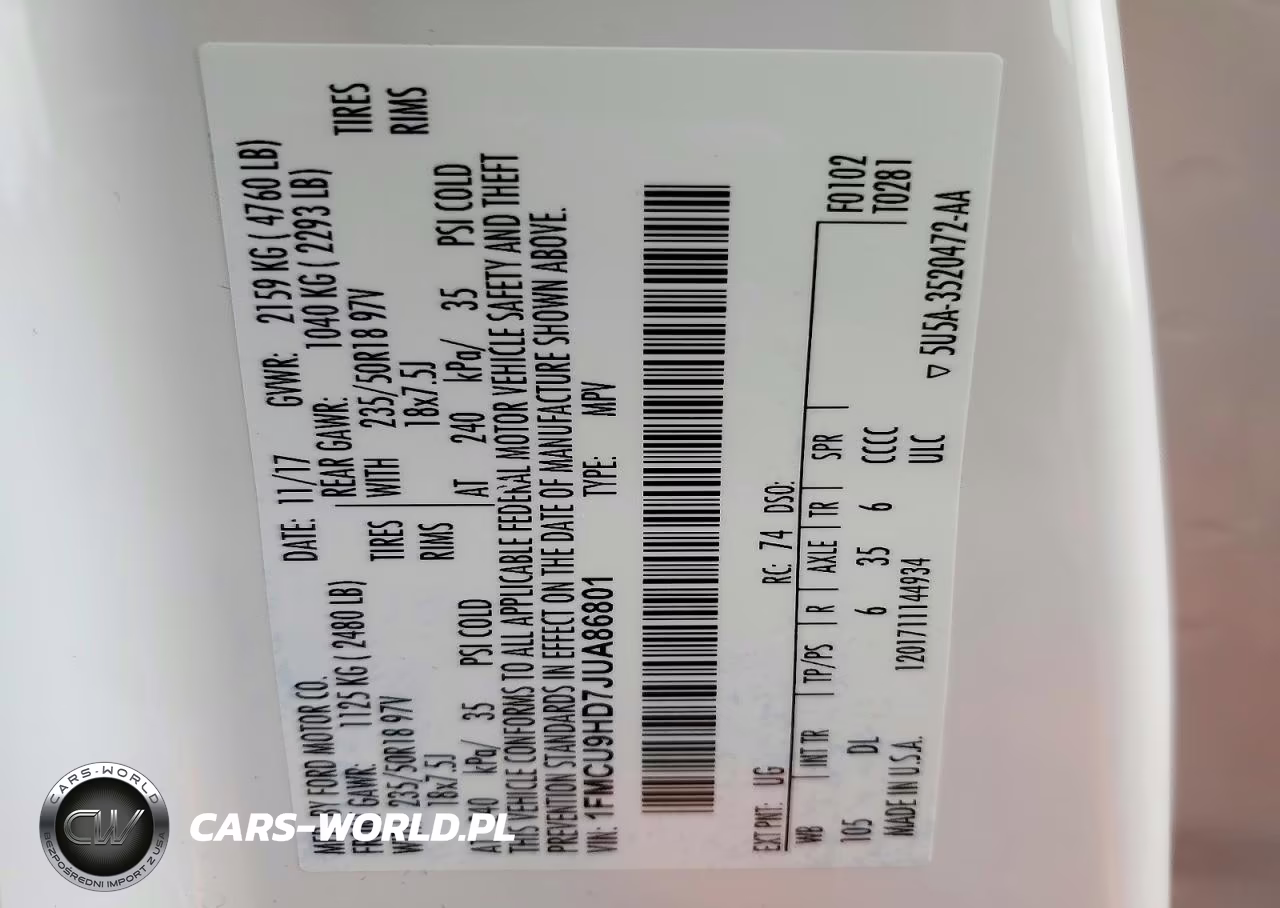2018 Ford Escape Sel VIN:1FMCU9HD7JUA86801 - 13