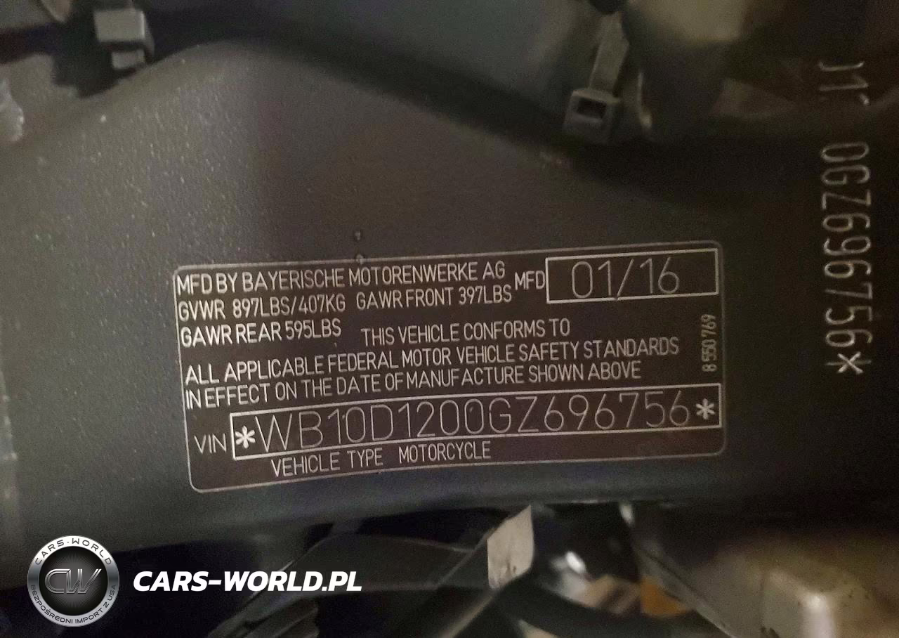 2016 BMW F800 Gs VIN:WB10D1200GZ696756 - 9