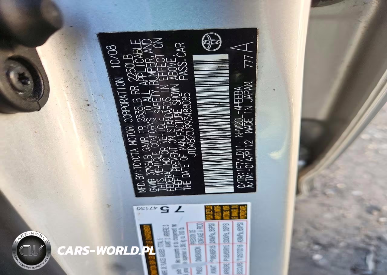 2009 Toyota Prius Base VIN:JTDKB20U993488085 - 12