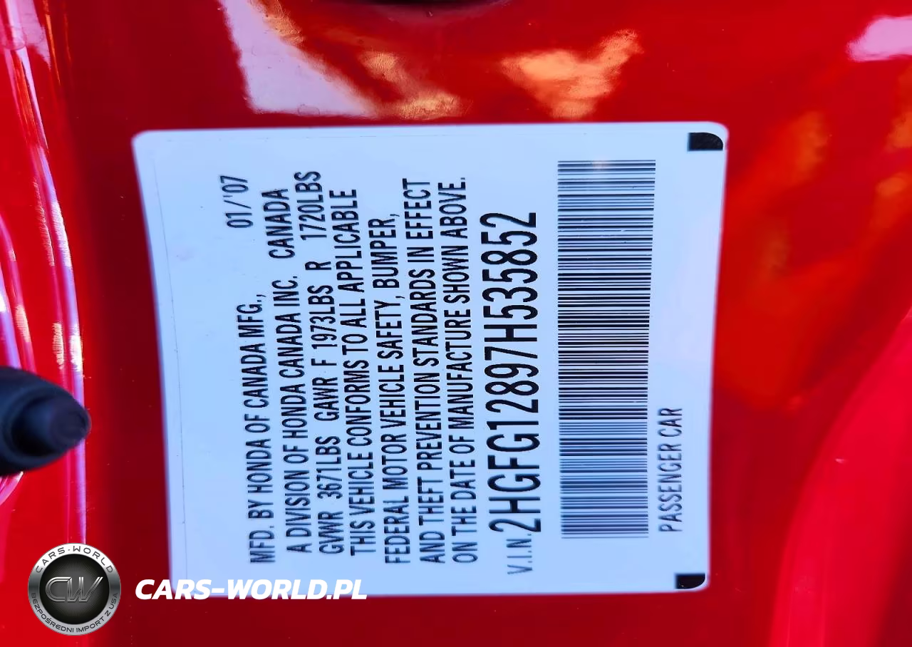 2007 Honda Civic Ex VIN:2HGFG12897H535852 - 12