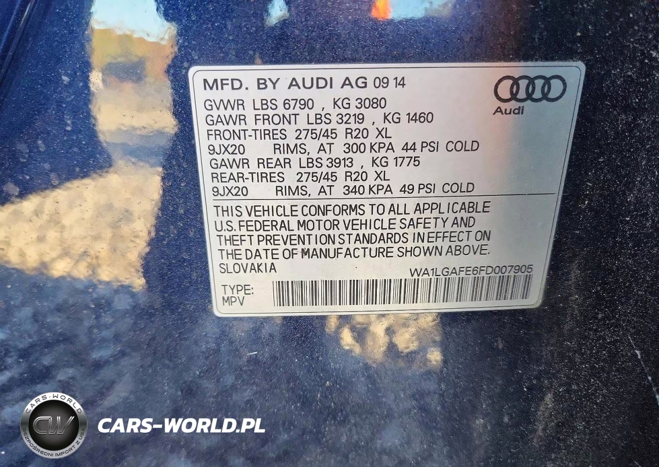 2015 Audi Q7 Premium Plus VIN:WA1LGAFE6FD007905 - 12