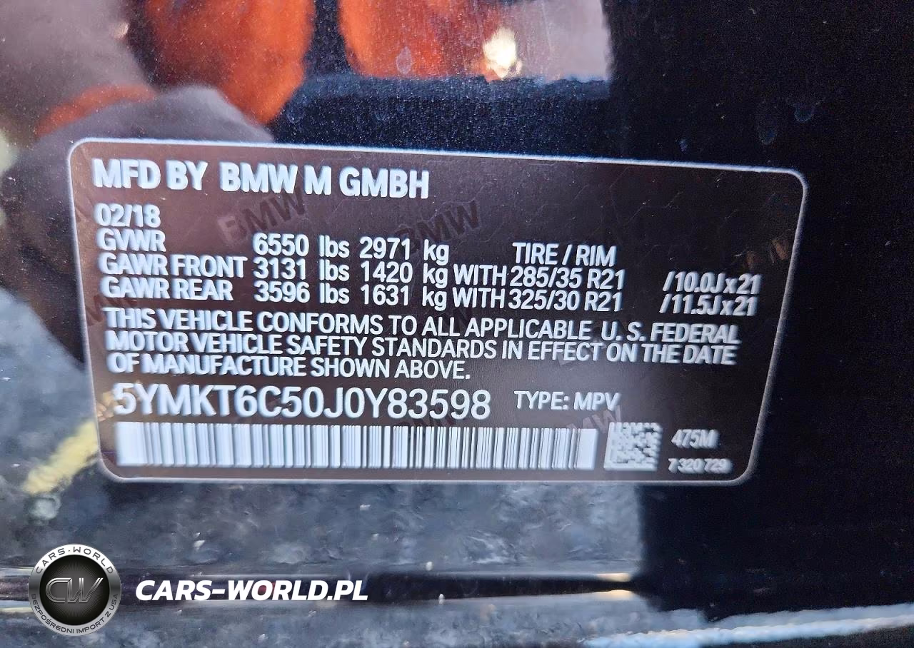 2018 BMW X5 M VIN:5YMKT6C50J0Y83598 - 13