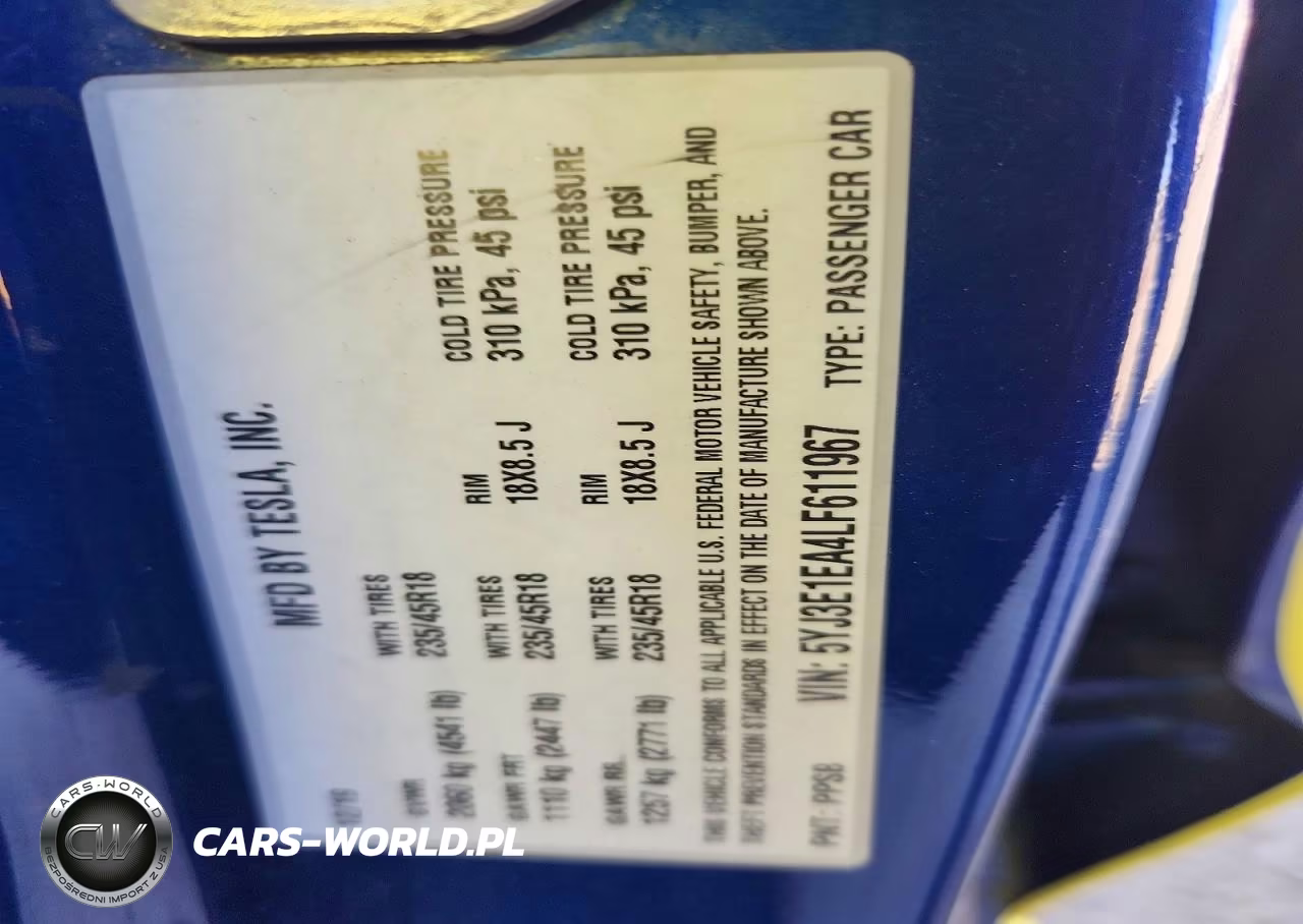 2020 Tesla Model 3 VIN:5YJ3E1EA4LF611967 - 13
