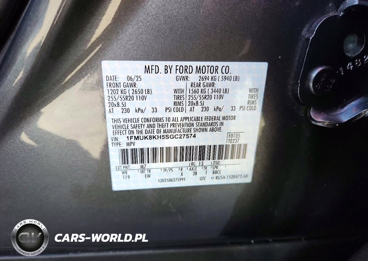 2025 Ford Explorer St-Line VIN:1FMUK8KH5SGC27574 - 14