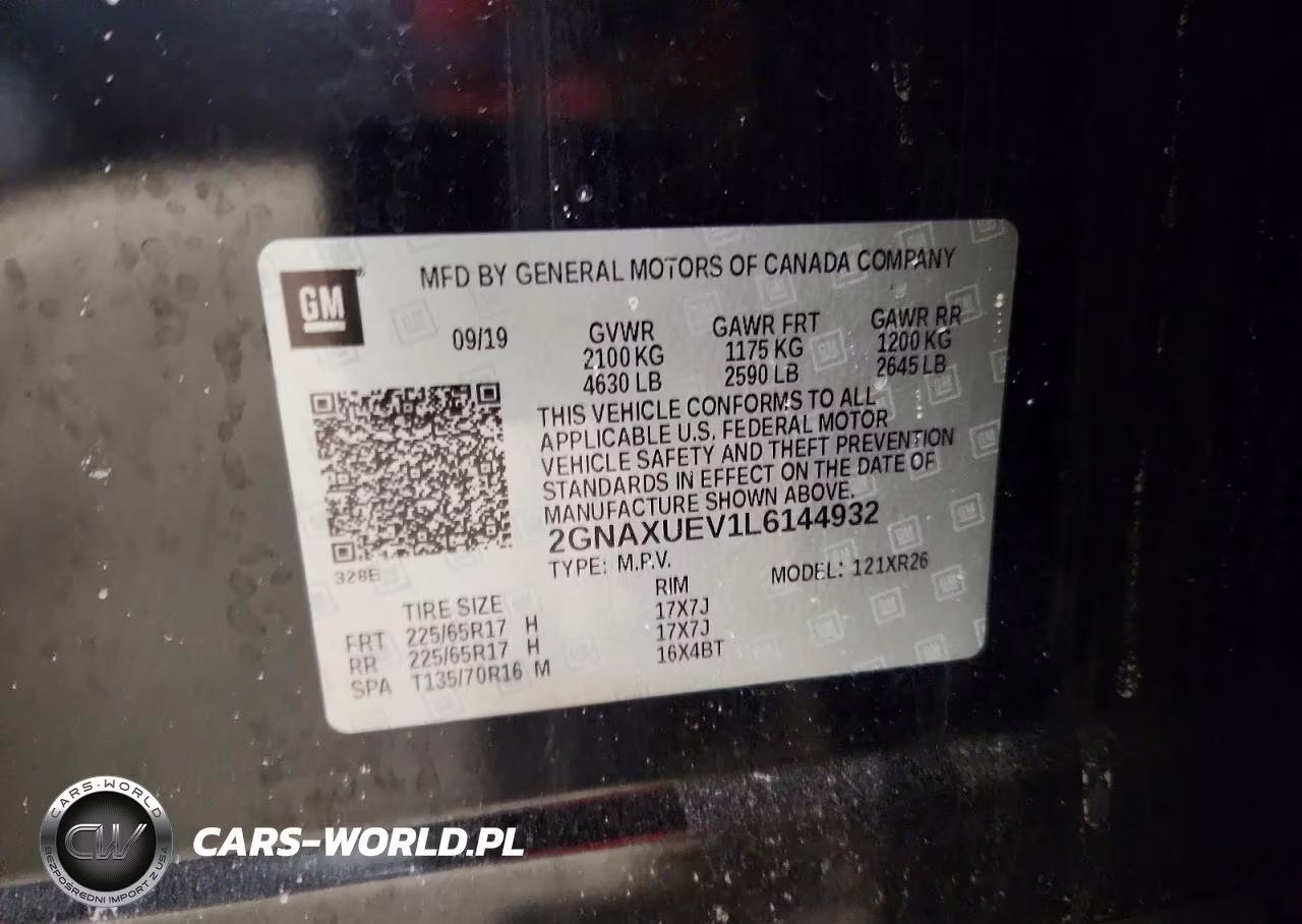 2020 Chevrolet Equinox Lt VIN:2GNAXUEV1L6144932 - 13