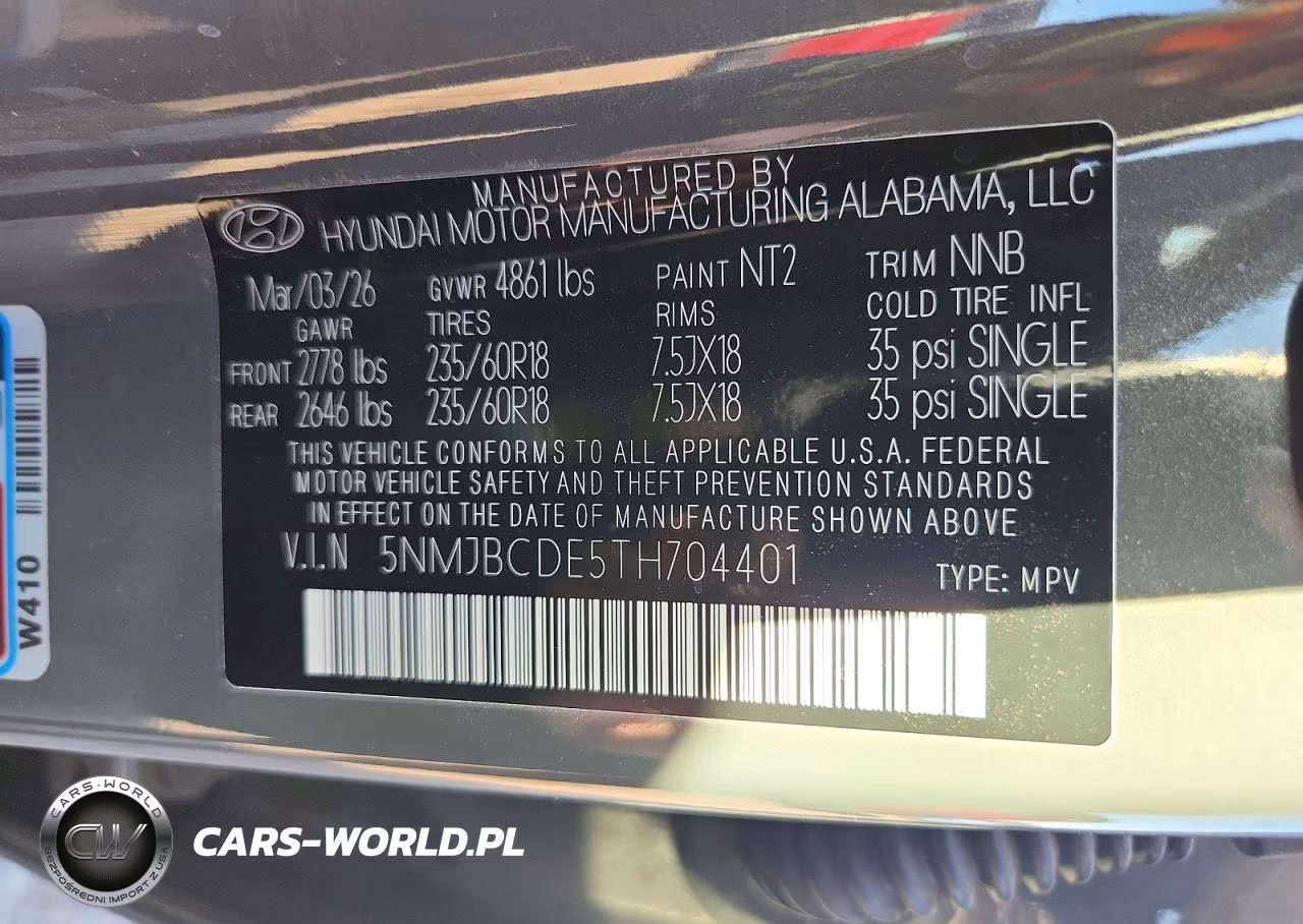 2026 Hyundai Tucson Sel VIN:5NMJBCDE5TH704401 - 13