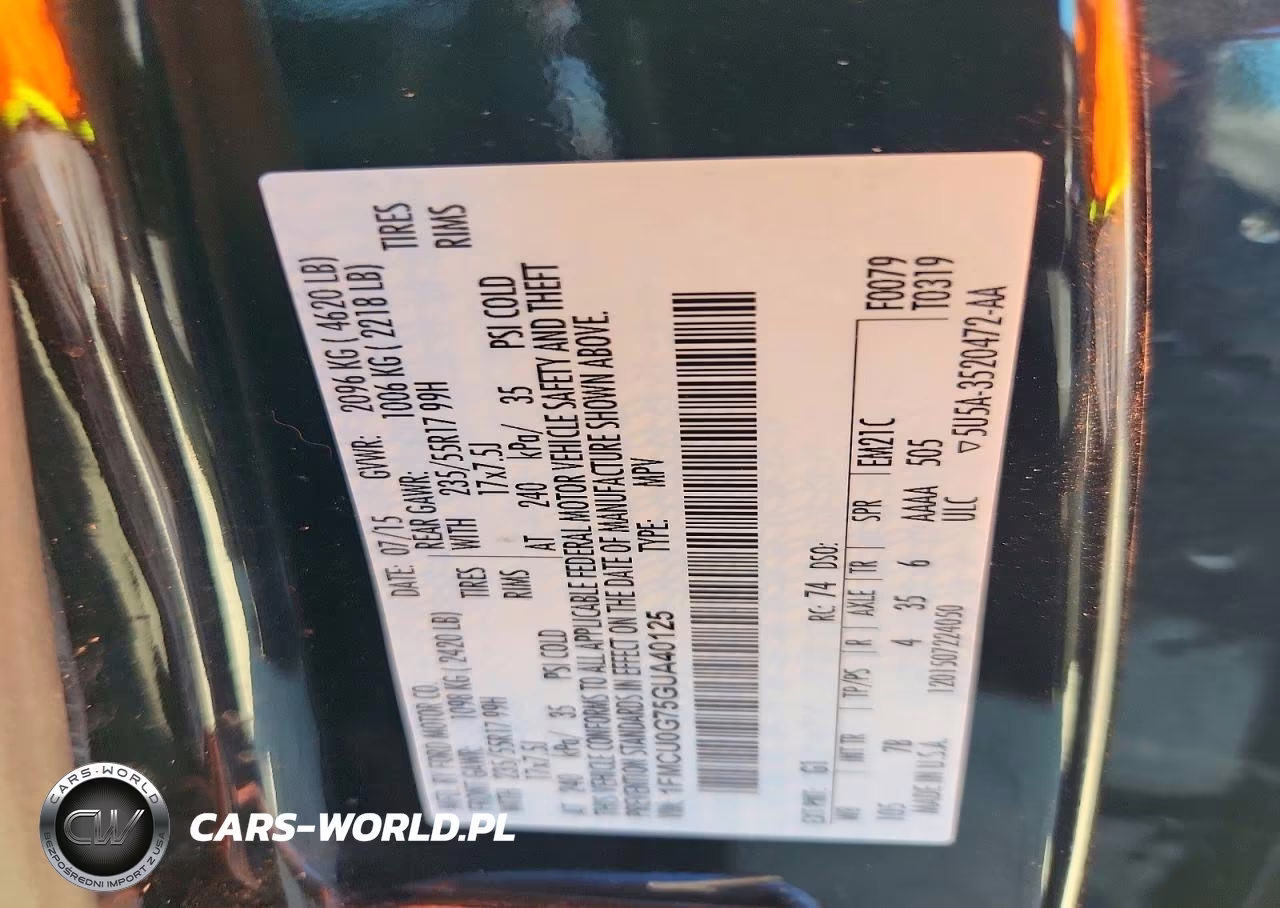 2016 Ford Escape Se VIN:1FMCU0G75GUA40125 - 13