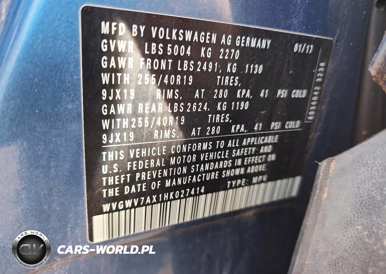 2017 Volkswagen Tiguan Sel VIN:WVGWV7AX1HK027414 - 13
