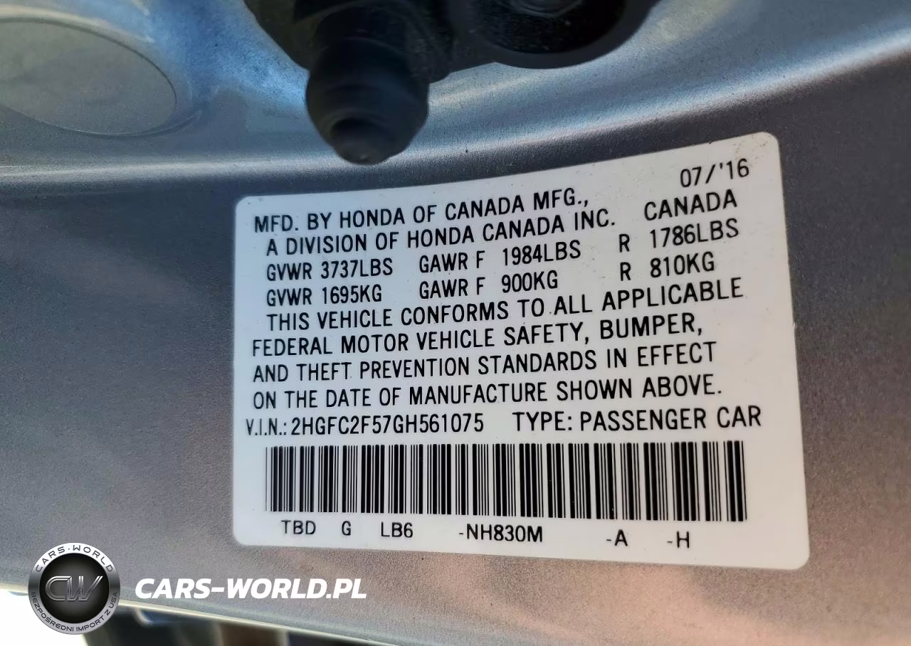 2016 Honda Civic Lx VIN:2HGFC2F57GH561075 - 13